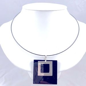 Sterling Silver & Resin Pendant Necklace
